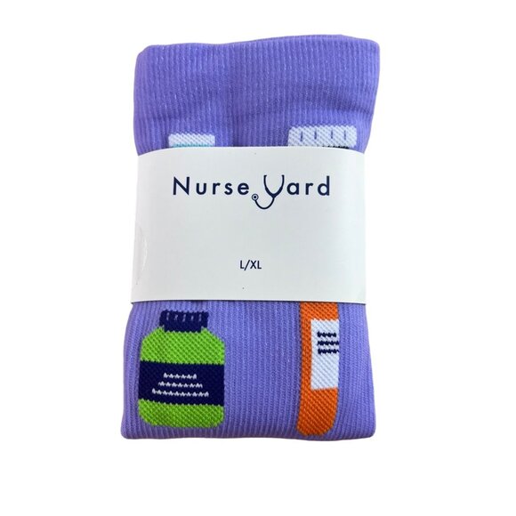 Womens Pill Bottles Compression Stockings Socks 20-30mmHg Purple - Picture 1 of 3